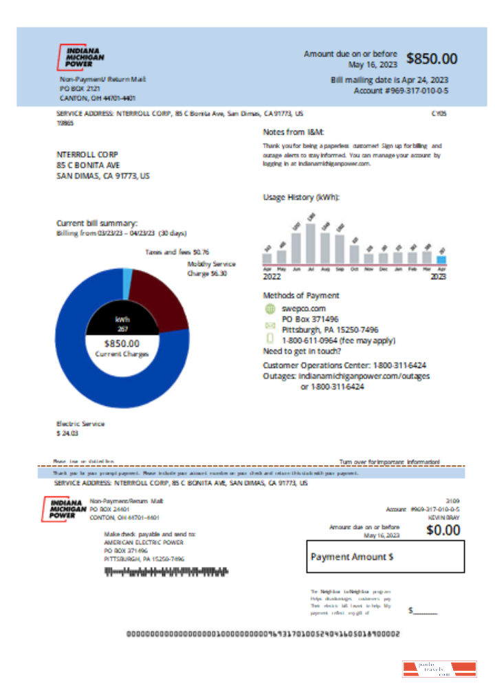 Indiana electricity utility business bill, SCR PSD template